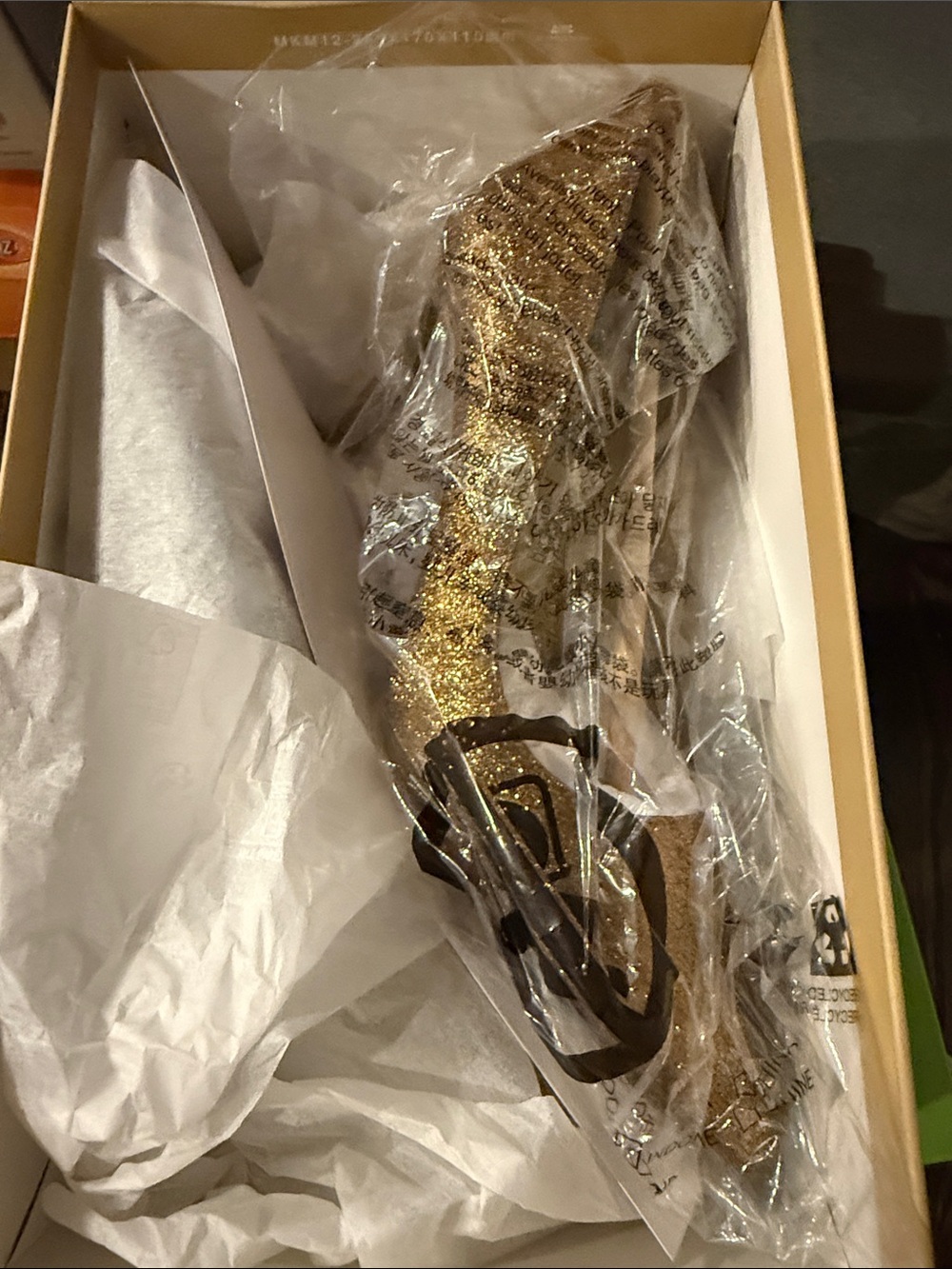 Gold Glitter Women's Dress heels size 7 3 inch heels